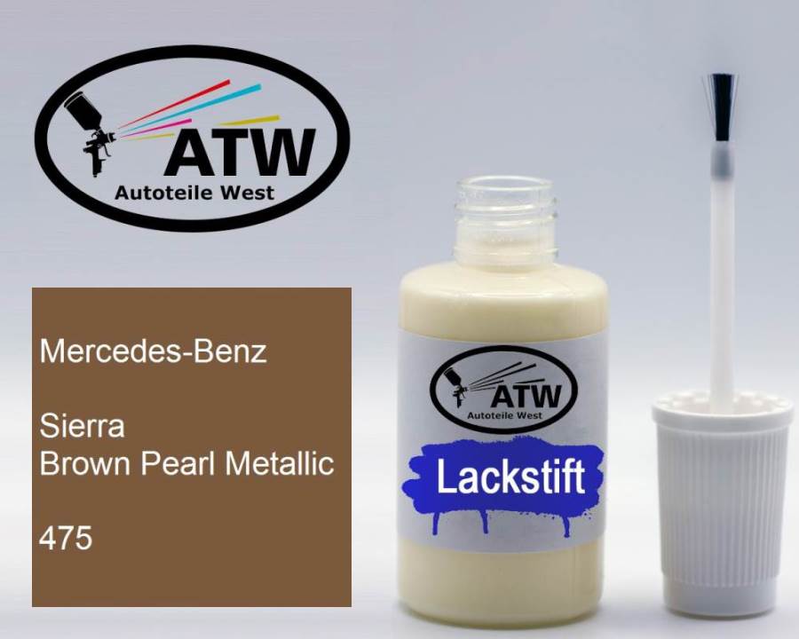 Mercedes-Benz, Sierra Brown Pearl Metallic, 475: 20ml Lackstift, von ATW Autoteile West.